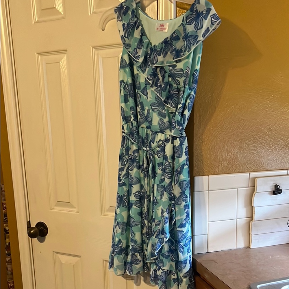 Blue Butterfly Print Dress.girls size 20.